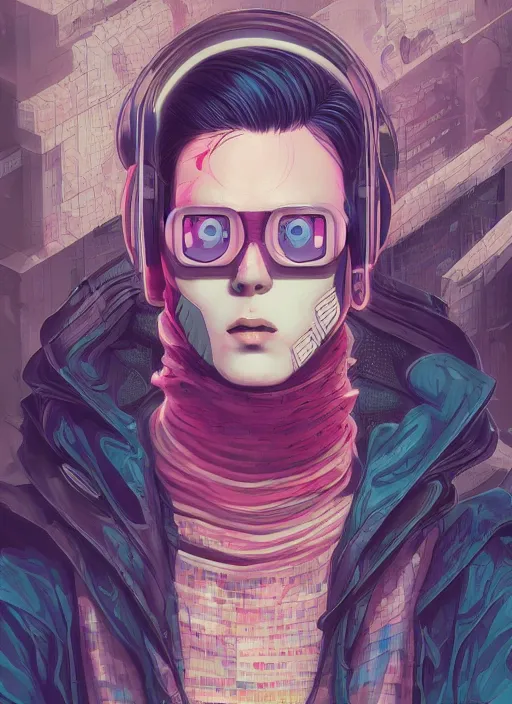 Image similar to portrait, cyberpunk hero, leaves by miyazaki, violet and pink and white palette, illustration, kenneth blom, mental alchemy, james jean, pablo amaringo, naudline pierre, contemporary art, hyper detailed