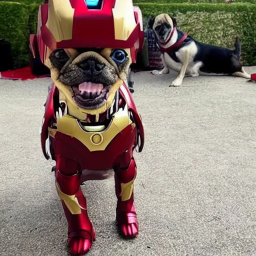 Image similar to ironman as a dog