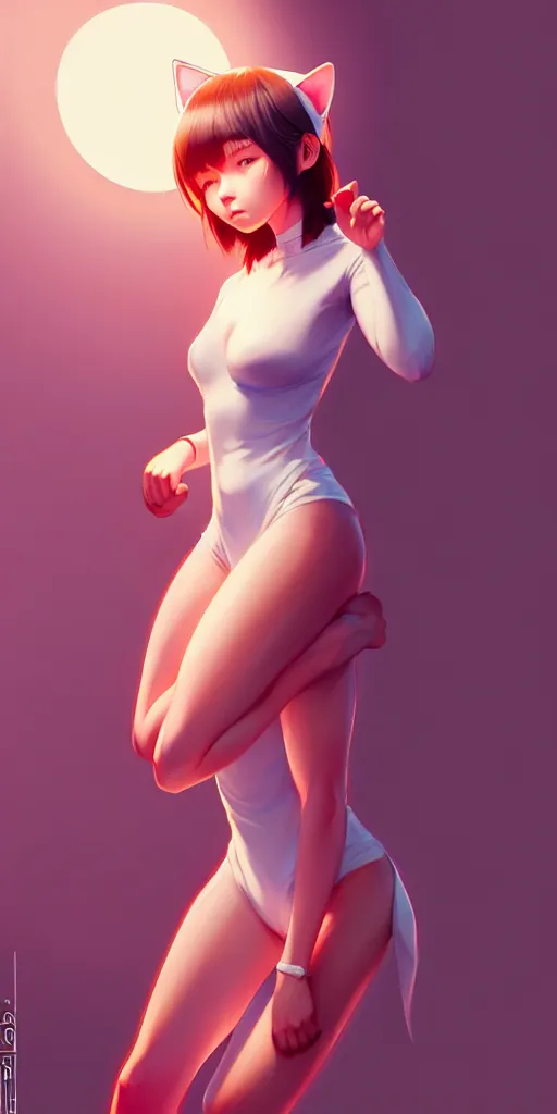 Prompt: a fullbody pose of humanoid cat, under repairs, maintenance, by ilya kuvshinov, rossdraws, artgerm, sola digital arts, anti aliasing, raytracing