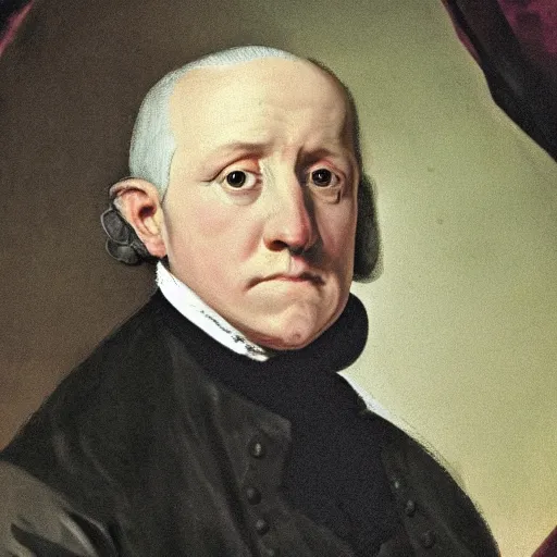 Prompt: mike ehrmantrout in 1700s portraiture, by gilbert stuart and john smibert