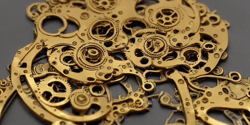 Image similar to highly detailed mechanical Golden octapus, cogs and gears, tiny details, beautiful and powerful