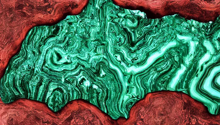 Image similar to petrified forest national park arizona in the style of bernie wrightson medical illustration aesthetic horror malachite slab