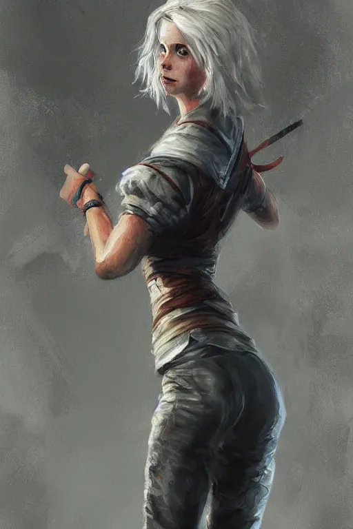 Image similar to Ciri skateboarding, expressive oil painting, digital art