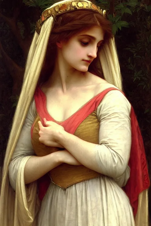 Image similar to medieval princess, painting by rossetti bouguereau, detailed art, artstation