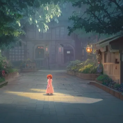 Prompt: a wholesome animation key shot of a 💎 medium shot, architecture, studio Ghibli, Pixar and Disney animation, sharp, very detailed, high resolution, inspired by Hayao Miyazaki, anime key art by Greg Rutkowski, Bloom, dramatic lighting