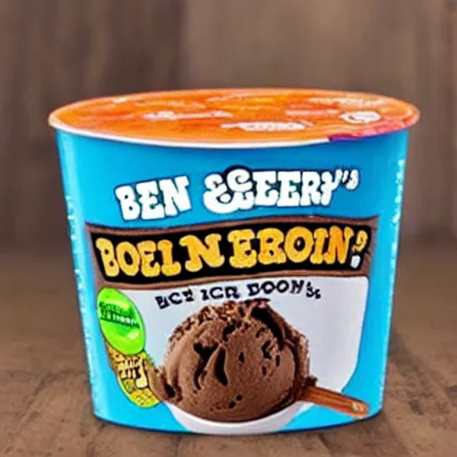 Image similar to ben and jerry's poop flavored ice cream pint