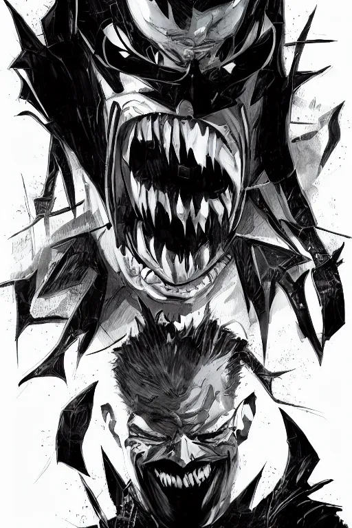 Image similar to the batman who laughs, comic strip style, dynamic lighting, fantasy concept art, trending on art station, stunning visuals, creative, cinematic, portrait, ultra detailed