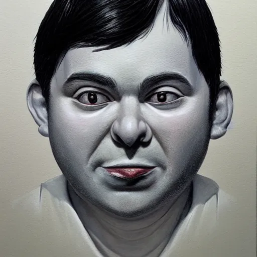 Image similar to beautiful lifelike painting of martin shkreli garbage pail kid, hyperreal detailed facial features and uv lighting, art by ed roth and basil wolverton