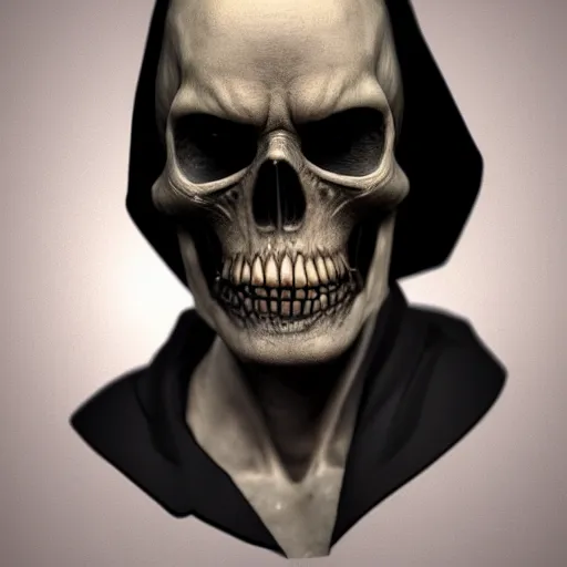 Prompt: grim reaper but master aplinter, photorealistic, artstation