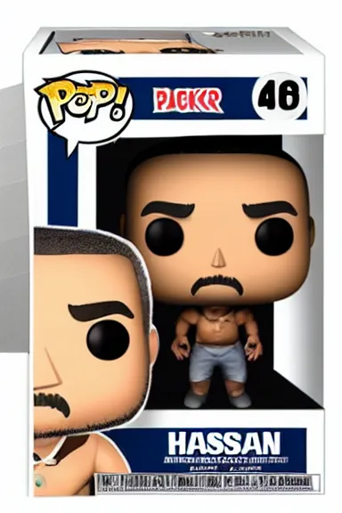 Image similar to “ very photorealistic photo of a hasan piker funko pop on a white background, award - winning details ”