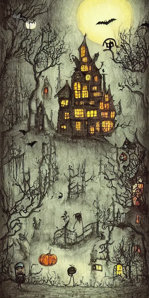 Image similar to a halloween scene by alexander jansson