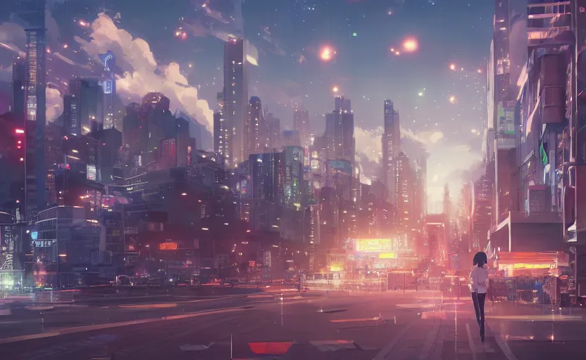 Image similar to anime city lineart, hyper realistic, straight lines 8k hdr pixiv dslr photo by Makoto Shinkai ilya kuvshinov and Wojtek Fus, digital art, concept art,