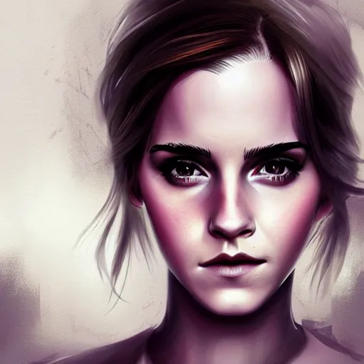 Prompt: Emma Watson, Charlie Bowater art style, digital fantasy portrait