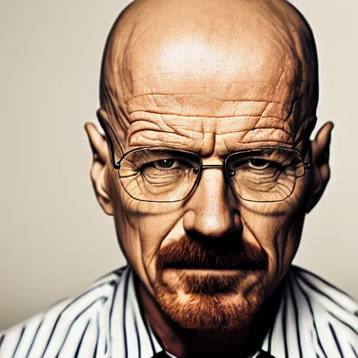 Prompt: !dream Portrait photo of walter white, color, studio lighting