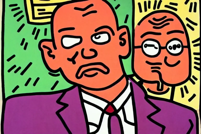 Prompt: better call saul art by keith haring