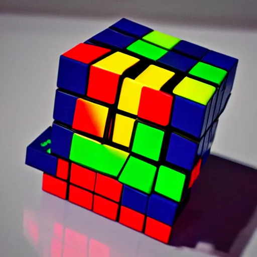 Prompt: a rubix cube made of plasma