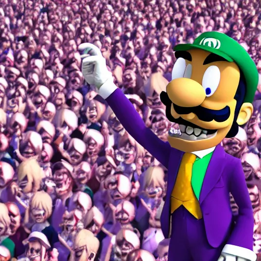 Prompt: president waluigi, photograph, photo, color