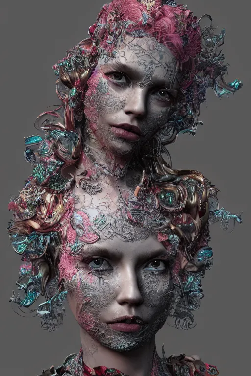 Prompt: hyper-realisti ultra-detailed maximalist and dramatic fullbody female portrait by igor goryunov inspired by andrei riabovitchev. Rendered by binx.ly 8k. Generative art. Tools used: Blender Cinema4d Houdini3d zbrush. Unreal engine 5 Cinematic. Beautifully lit. No background. artstation. Deviantart. CGsociety.