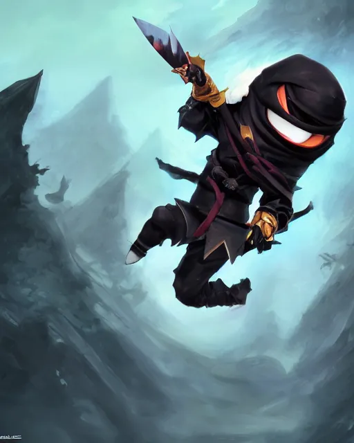 Prompt: oil painting of Anthropomorphized Angry cute chibi ninja, attacking, throwing shurikens, wearing black ninja suit, sharp focus, fantasy style, octane render, volumetric lighting, 8k high definition, by greg rutkowski, highly detailed, trending on art Station, magic the gathering artwork, magical forest background from MapleStory, centered