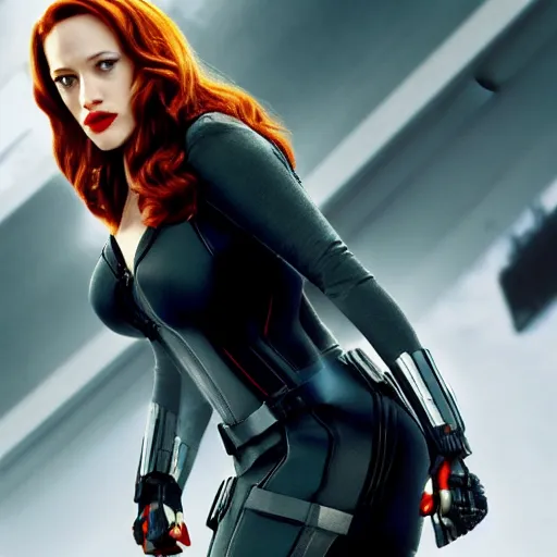 Image similar to a still of kat dennings as black widow in iron man 2 ( 2 0 1 0 )