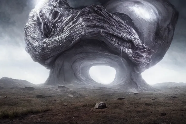 Image similar to the end of the universe, big crunch, end times apocalypse y yjessica rossier and hr giger