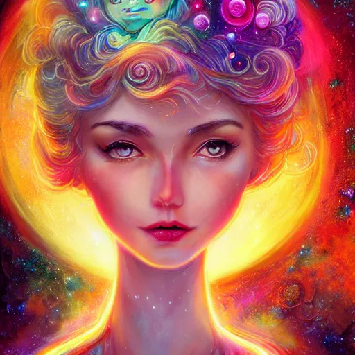 Prompt: Goddess of galaxies, ambient lighting, 4k, josephine wall, lois van baarle, ilya kuvshinov, rossdraws, artstation