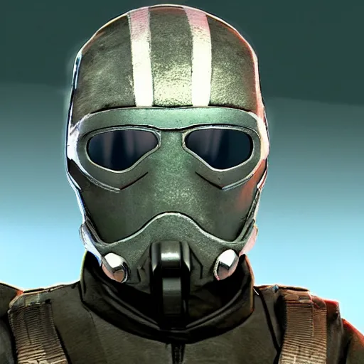 Prompt: masked sci fi soldier playstation
