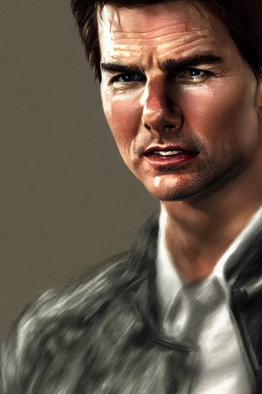 Image similar to a medium shot portrait of tom cruise, in the style of gta 4, highly detailed, trending on artstationhq