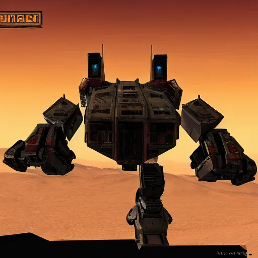 Image similar to mechwarrior walking in desert