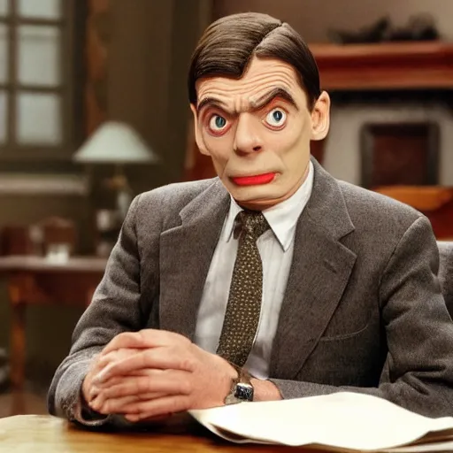 Image similar to Live Action Still of Jerma985 in Mr. Bean, real life, hyperrealistic, ultra realistic, realistic, highly detailed, epic, HD quality, 8k resolution, body and headshot, film still