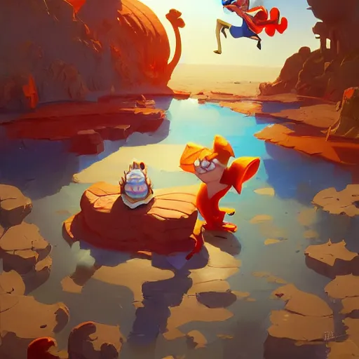 Image similar to hero world the ren & stimpy show, behance hd by jesper ejsing, by rhads, makoto shinkai and lois van baarle, ilya kuvshinov, rossdraws global illumination