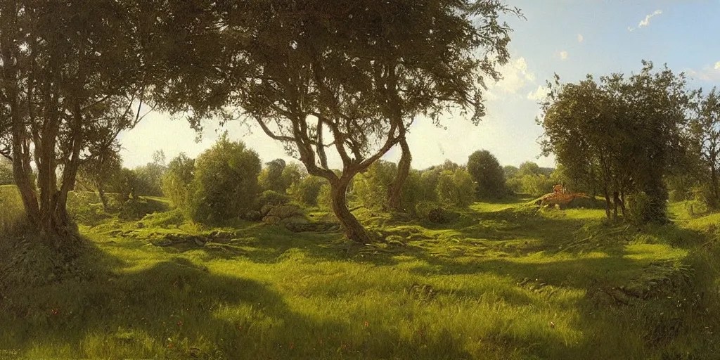 Image similar to The Shire, Ivan Kramskoi painting