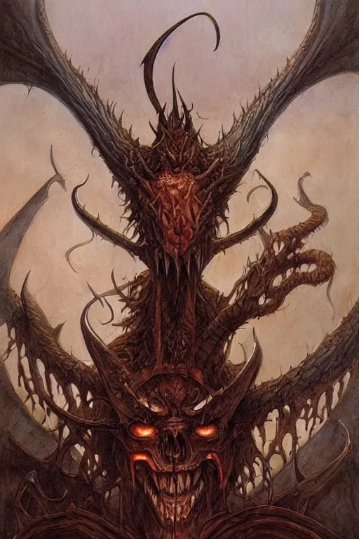 Image similar to art by john howe of the devil.