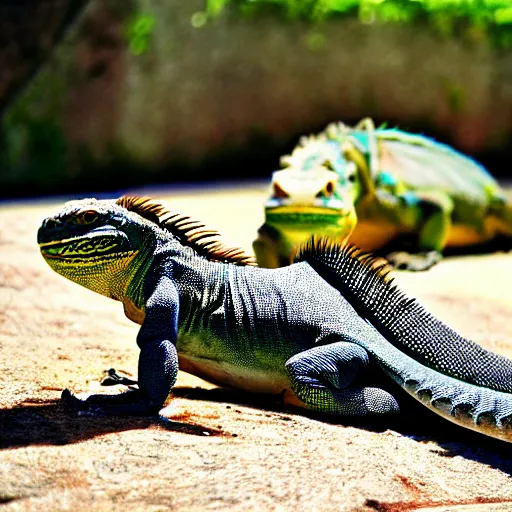 Prompt: iguana wedding photography sunbathing highly detailed 8K award winning photograph Instagram filter