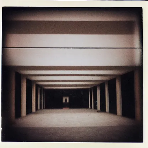 Prompt: Beautiful Photograph of a liminal polaroid of an empty mall