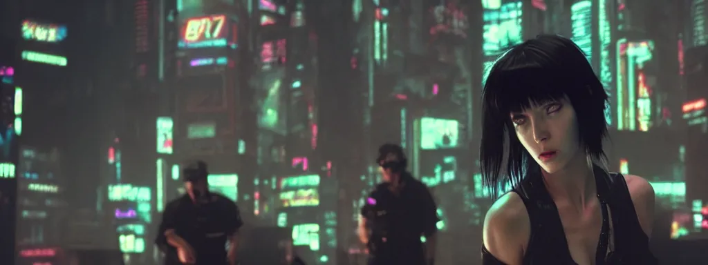 Prompt: Ultra realistic photo, 35mm lens, dark neon cyberpunk underground rave in the film ghost in the shell, displacement mapped, cinematic lighting, hyper realistic, extreme details, unrelease engine 5, cinematic, masterpiece