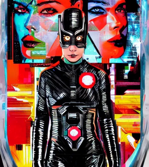 Image similar to portrait of an android, by DC comics and Sandra Chevrier