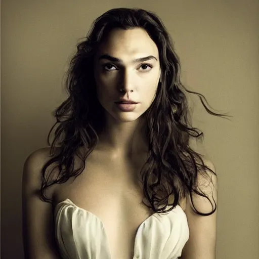 Image similar to a masterpiece portrait photo of a beautiful young woman who looks like an innuit gal gadot, symmetrical face