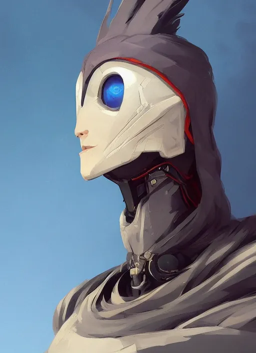 Prompt: anthropomorphic raven robot portrait, cloak, game design fanart by concept artist gervasio canda, behance hd by jesper ejsing, by rhads, h. r. giger, makoto shinkai and lois van baarle, ilya kuvshinov