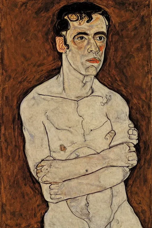 Prompt: portrait of Oscar Isaac, Egon Schiele