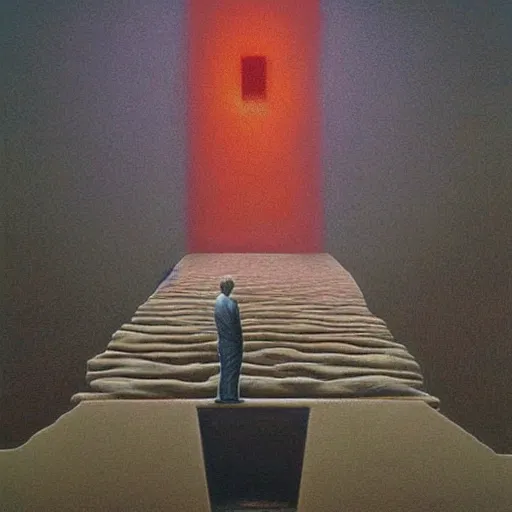 Prompt: elon musk as a zdzisław beksinski painting