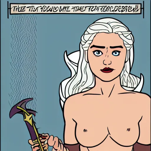 Prompt: Daenerys Targaryen in the style of SMBC