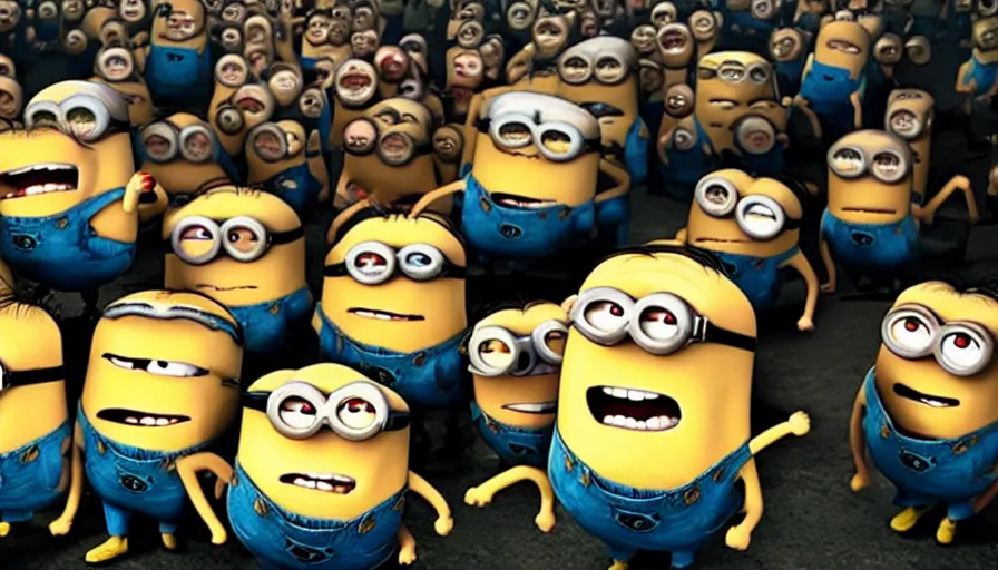 Image similar to fight club!!!, fight club!!!((the minions)), movie still