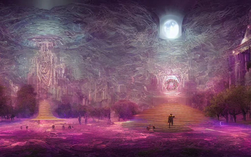 Image similar to prophecy of a techno - spiritual utopian temple, perfect future, award winning digital art