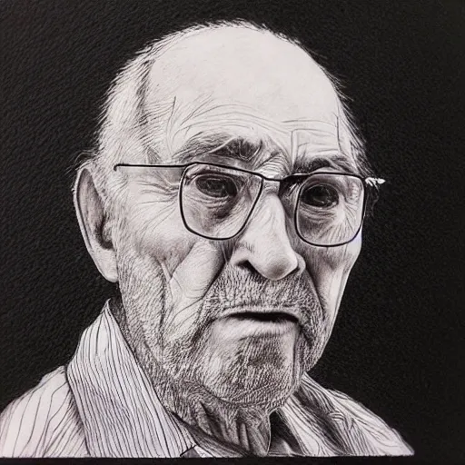 Image similar to “portrait of an old man ballpoint style”