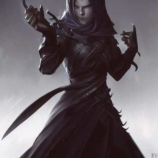 Prompt: dark and powerful unchanined ninja, D&D, fantasy, portrait, highly detailed, digital painting, trending on artstation, concept art, sharp focus, illustration, art by artgerm and greg rutkowski and magali villeneuve