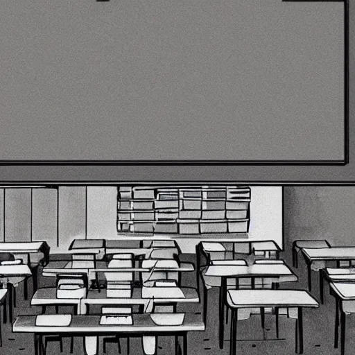 Black & White Anime Classroom Background Graphic by MeiMei10 · Creative  Fabrica