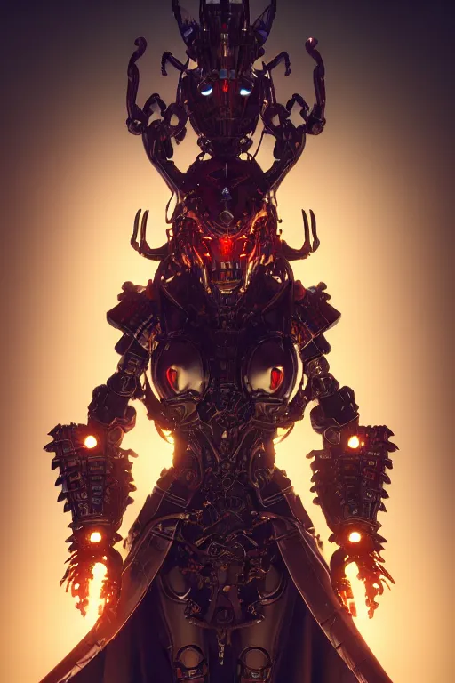 Image similar to diablo action game robot shaman by artgerm, alphonse mucha, cgsociety and beeple highly detailed, cinematic lighting, illustration, art, octane render, unreal engine lumen, very coherent. cinematic, hyper realism, high detail, octane render, 8 k