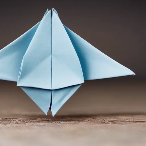 Image similar to an impossible origami animal, macro photography, ambient light