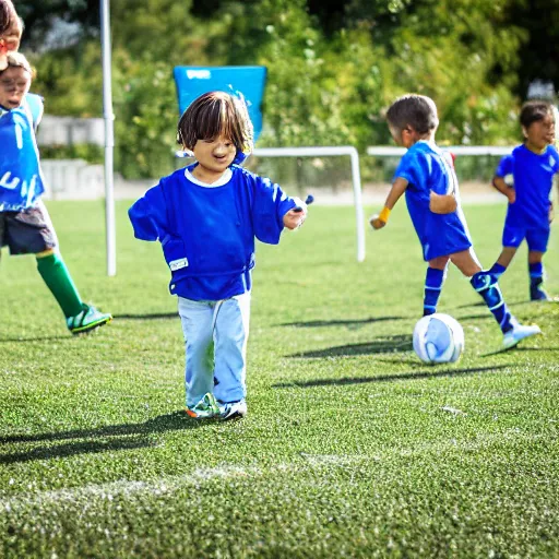 Image similar to final match in toddler soccer worldcup. 8k photos, nikon